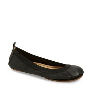 Yosi Samra Samara Foldable Ballet Flat in Black Leather Size 10